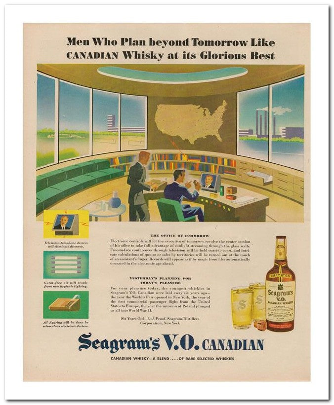 8x10 Vintage Ad 1945 Seagram's V O Canad Ian 02062500538