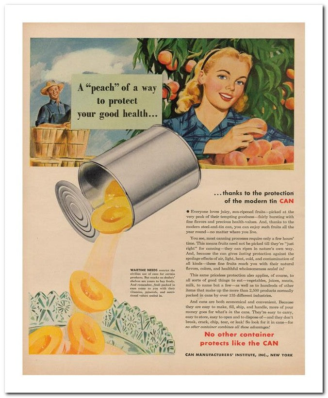 8x10 Vintage Ad 1945 A Peach Of A Way 02062500542