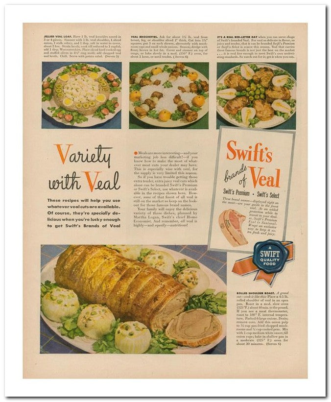 8x10 Vintage Ad 1945 With Veal 02062500561