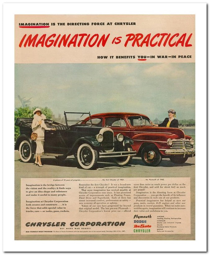 8x10 Vintage Ad 1945 Imagination Is Practical 02062500567