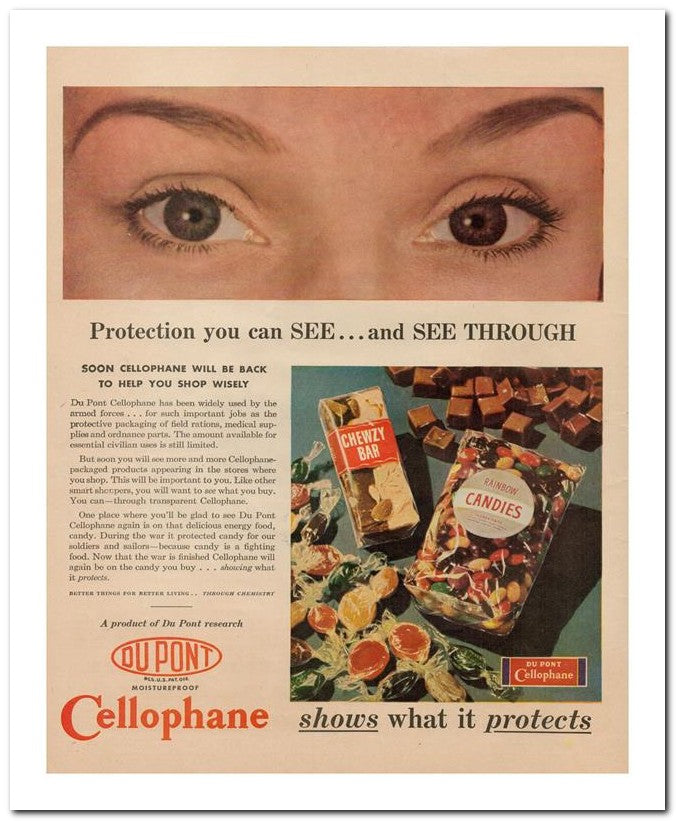 8x10 Vintage Ad 1945 Cellophane Shows What It Protects 02062500568
