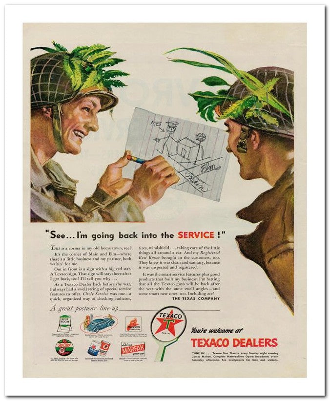 8x10 Vintage Ad 1945 See I'm Going Back Into The Service 02062500609