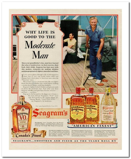 8x10 Vintage Ad 1939 Seagram's 02062500618