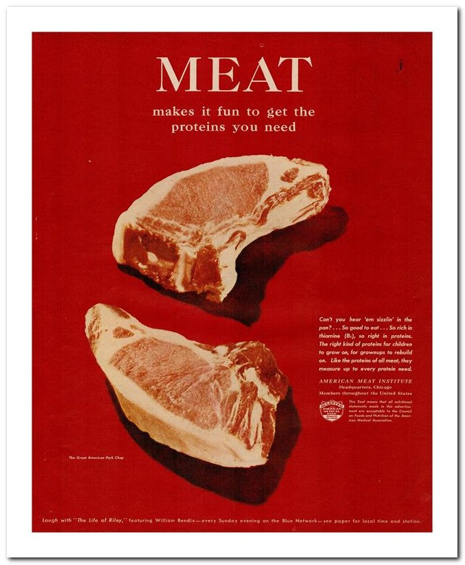 8x10 Vintage Ad 1945 Meat 02062500702