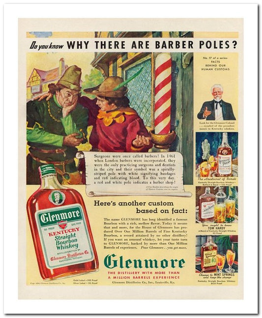 8x10 Vintage Ad 1939 Do You Know Why There Are Barber Poles 02062500728