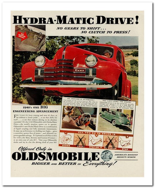 8x10 Vintage Ad 1939 Hydra Matic Drive 02062500783
