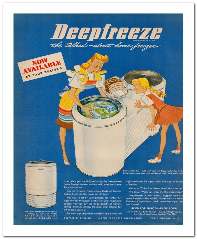 8x10 Vintage Ad 1946 Deepfreeze 02062500823