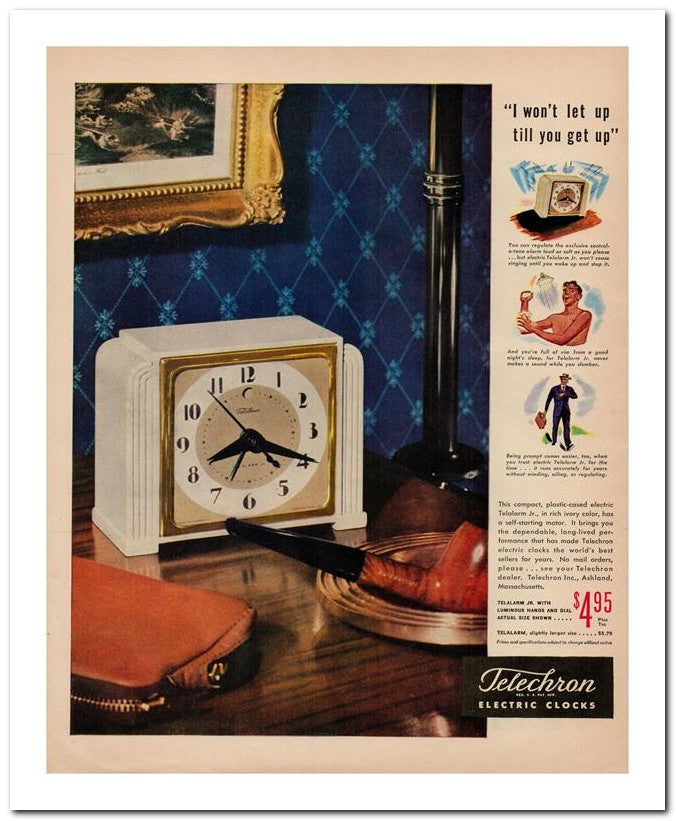 8x10 Vintage Ad 1946 Telechron 02062500837