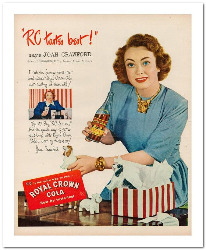 8x10 Vintage Ad 1947 Rc Tastes Best 02062500865