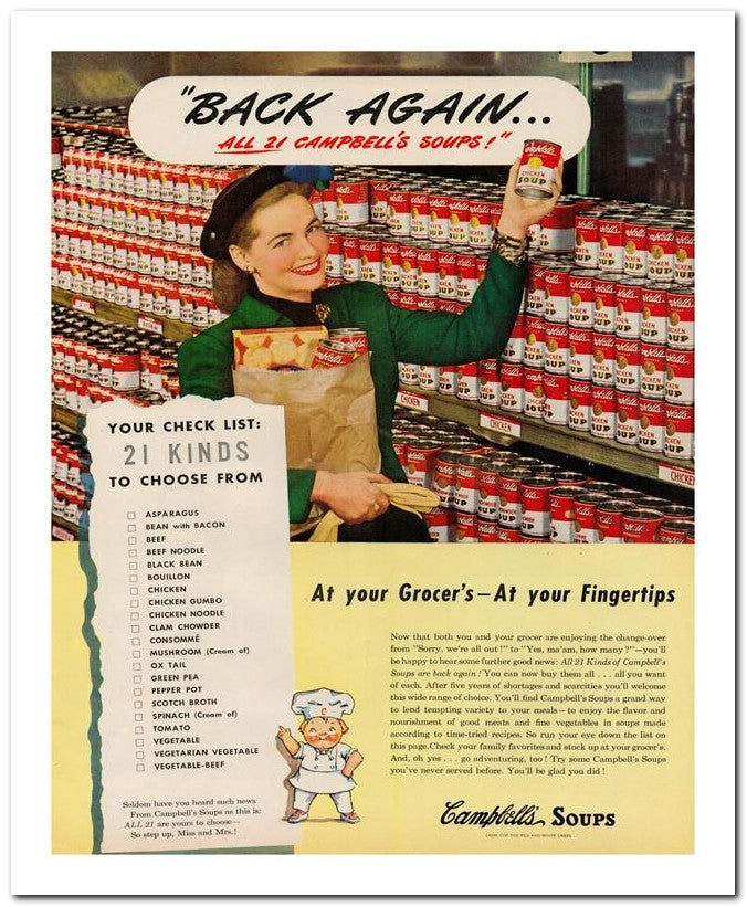 8x10 Vintage Ad 1947 Back Again 02062500888