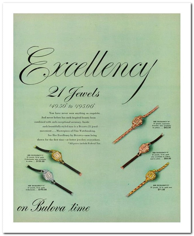 8x10 Vintage Ad 1947 Excellency 02062500889