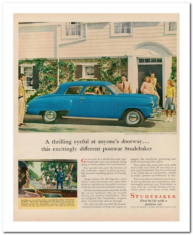 8x10 Vintage Ad 1947 This Excitingly Different Postwar Studebake 02062500896