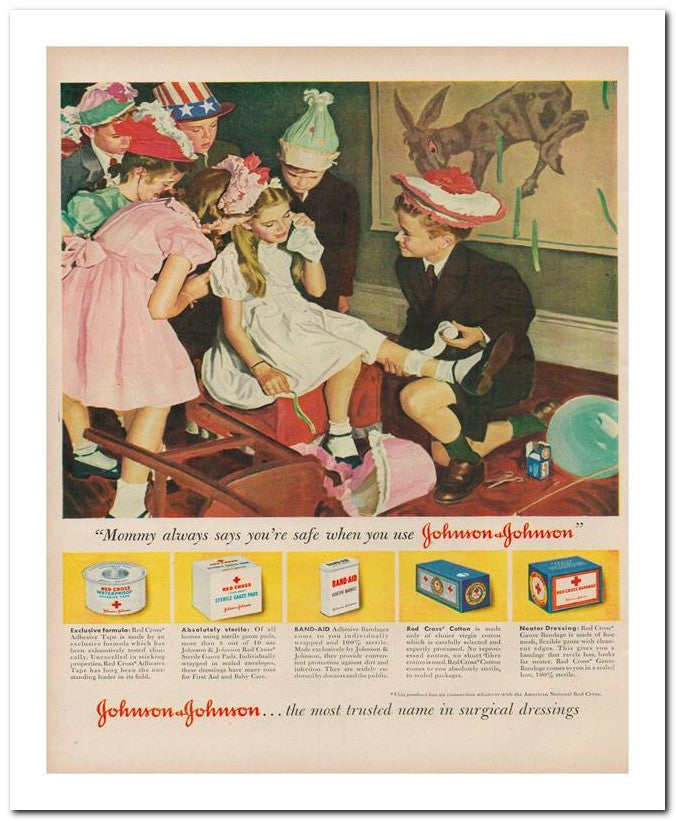 8x10 Vintage Ad 1948 Johnson Johnson The Most Trusted Name In Su 02062500935