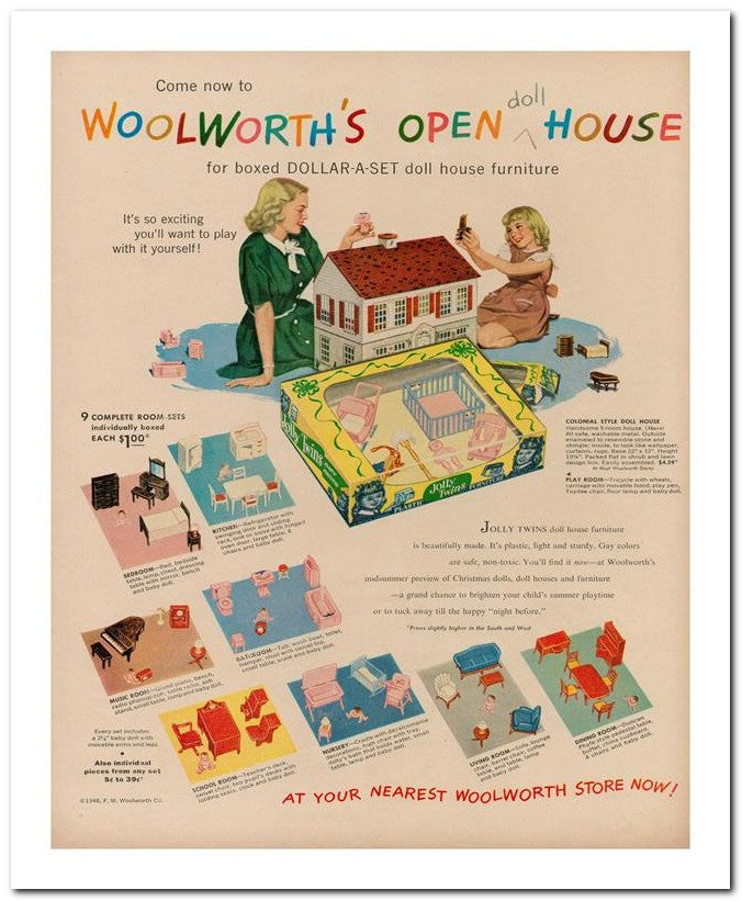 8x10 Vintage Ad 1948 Woolworth's Open House 02062500941