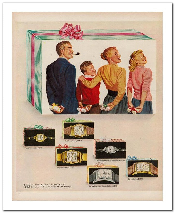 8x10 Vintage Ad 1948 Official Timepiece Of Pan American World Ai 02062500983