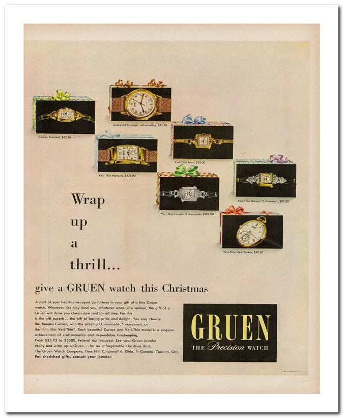 8x10 Vintage Ad 1948 Gruen 02062500984
