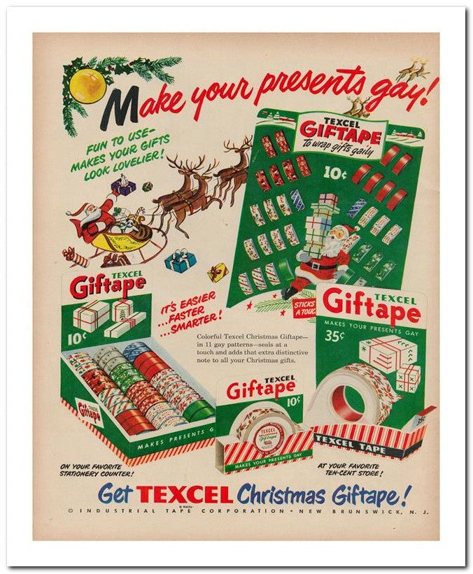 8x10 Vintage Ad 1948 Get Texcel Christmas Giftape 02062501004