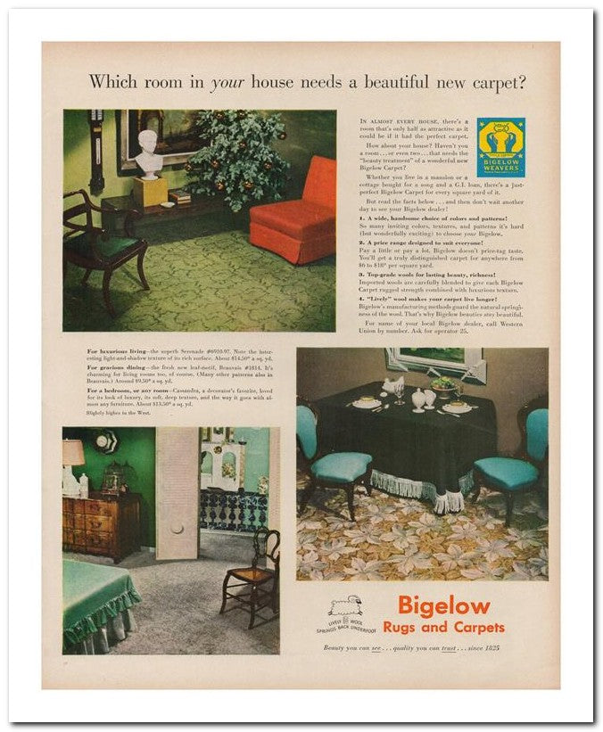 8x10 Vintage Ad 1948 Which Room In Your House Needs A Beautiful 02062501033