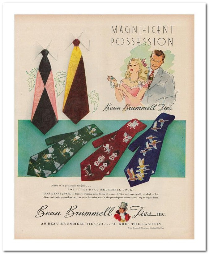 8x10 Vintage Ad 1948 Beau Brummell Fies Inc 02062501039