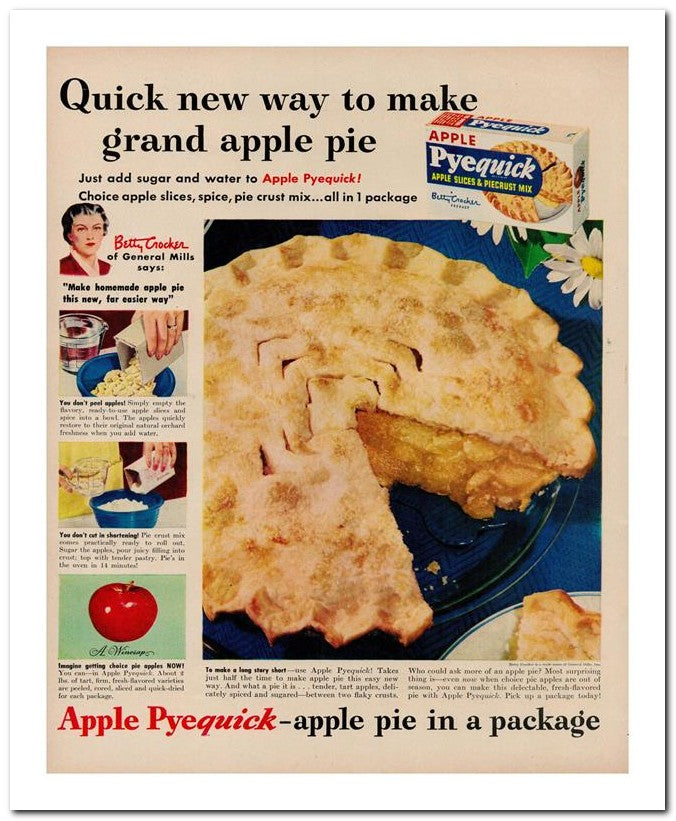 8x10 Vintage Ad 1949 Apple Pyequick Apple Pie In A Package 02062501077