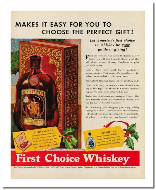 8x10 Vintage Ad 1939 First Choice Whiskey 02062501113