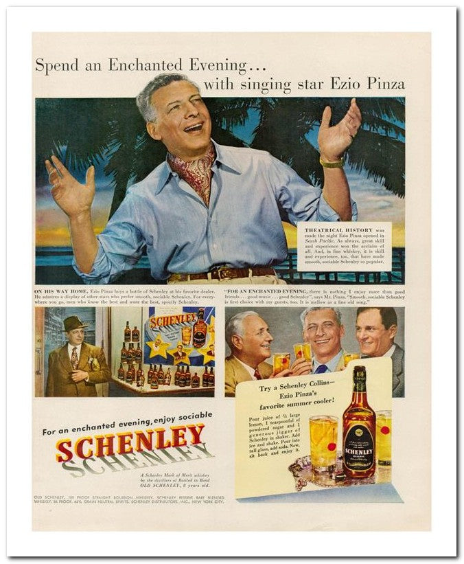8x10 Vintage Ad 1950 Schenley 02062501156