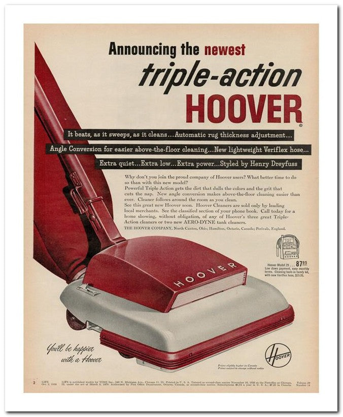 8x10 Vintage Ad 1950 Triple Action 02062501200