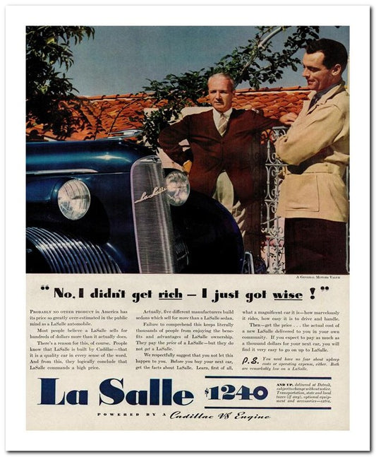 8x10 Vintage Ad 1939 La Salle 1240 02062501201