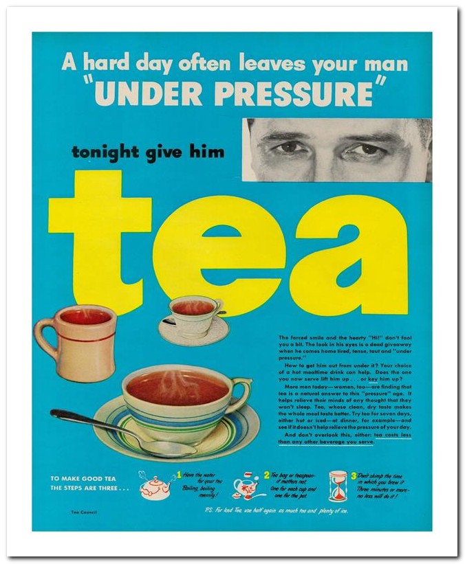 8x10 Vintage Ad 1950 Tea 02062501273