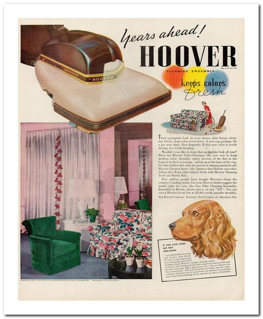 8x10 Vintage Ad 1939 Hoover 02062501366