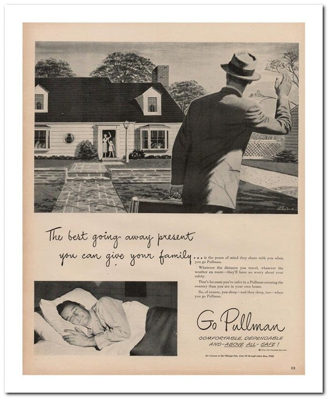 8x10 Vintage Ad 1950 Go Pullman 02062501385