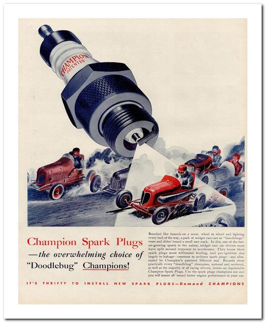 8x10 Vintage Ad 1939 Champion Spark Plugs 02062501399