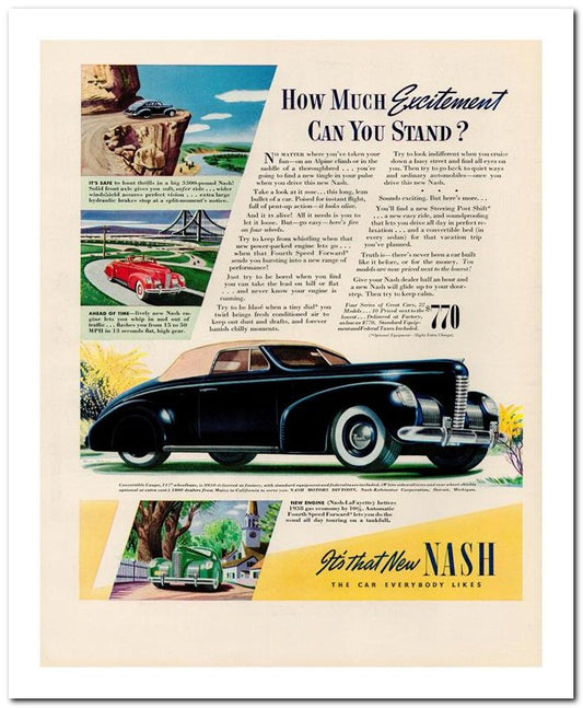 8x10 Vintage Ad 1939 It's That New Nash 02062501432