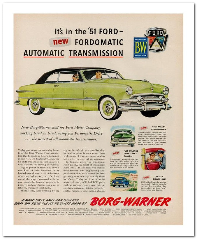 8x10 Vintage Ad 1951 Borg Warner 02062501461