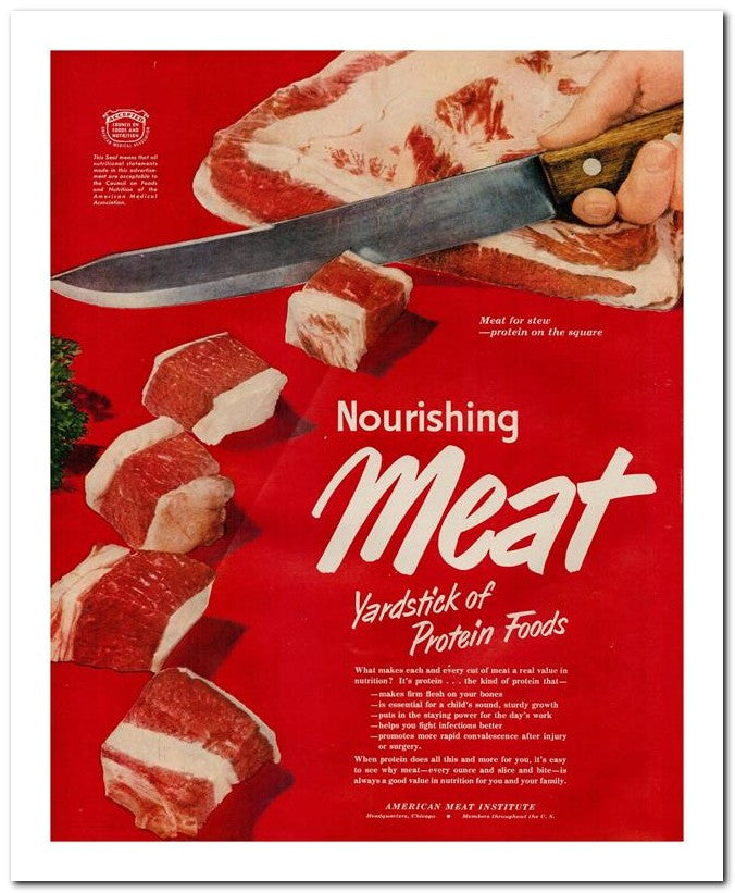 8x10 Vintage Ad 1951 Meat 02062501477
