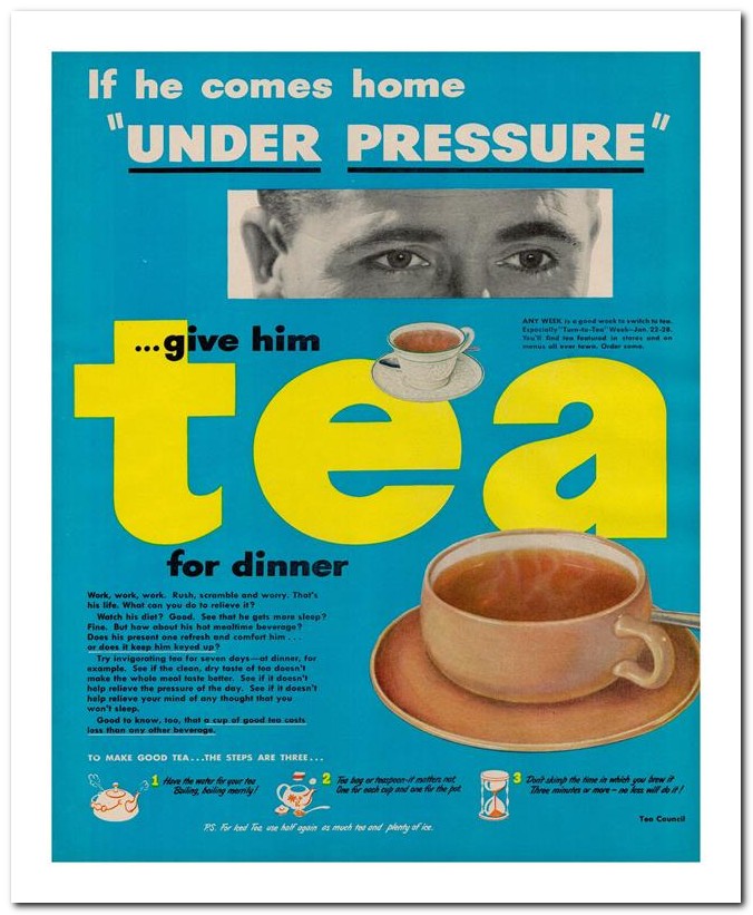 8x10 Vintage Ad 1951 Tea 02062501548