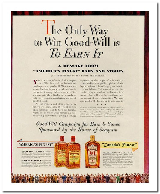 8x10 Vintage Ad 1939 Seagram's Vo 02062501564
