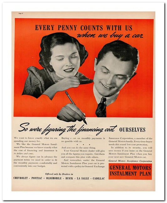 8x10 Vintage Ad 1939 Figuring The Financing Cost Ourselves 02062501586