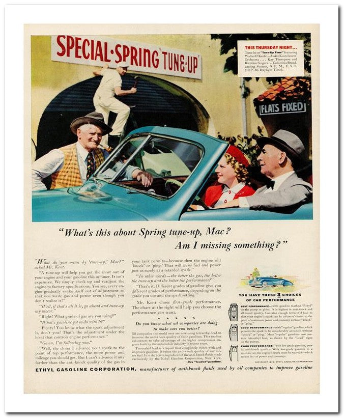 8x10 Vintage Ad 1939 What's This About Spring Tune Up Mac 02062501619