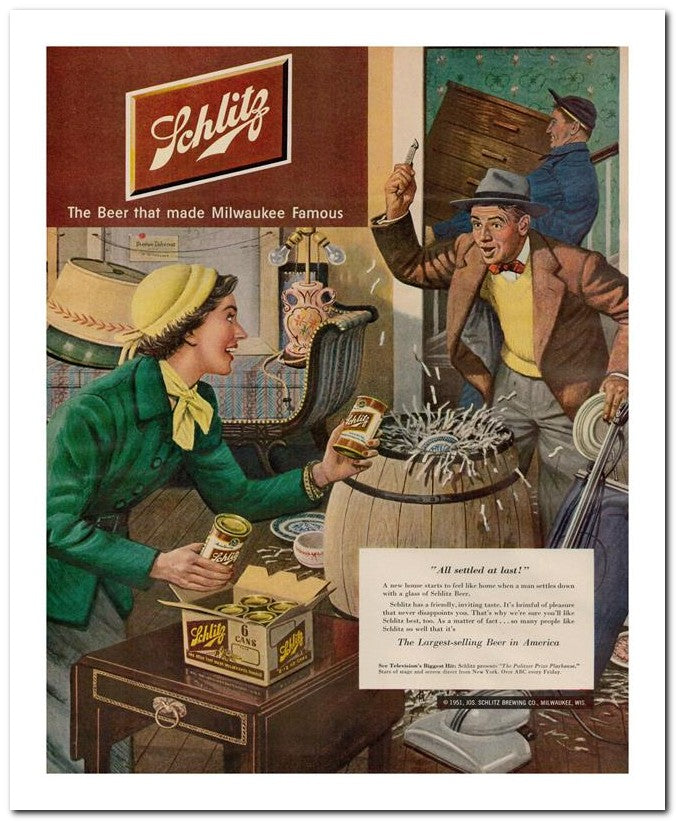 8x10 Vintage Ad 1951 Schlitz 02062501642