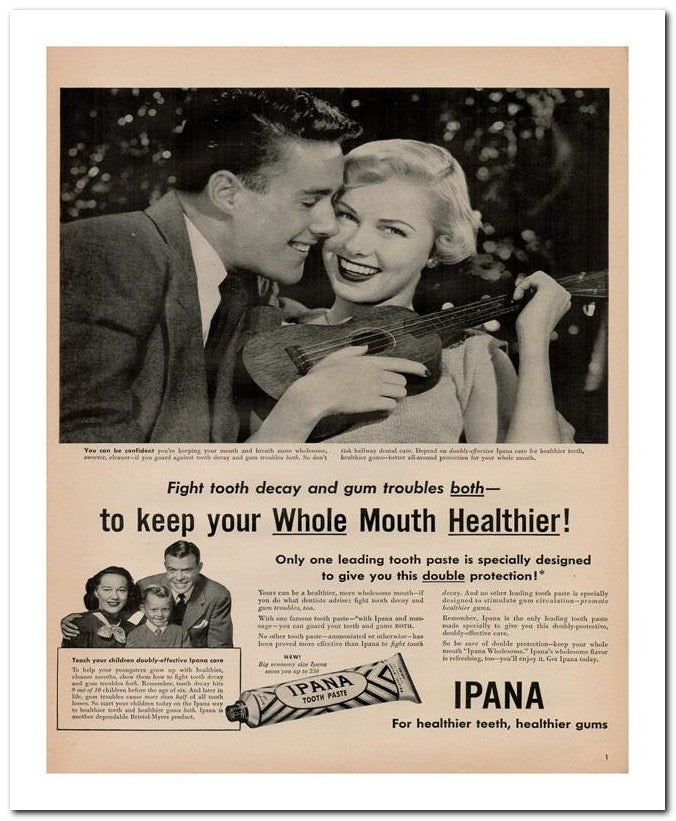 8x10 Vintage Ad 1951 To Keep Your Whole Mouth Healthier 02062501650