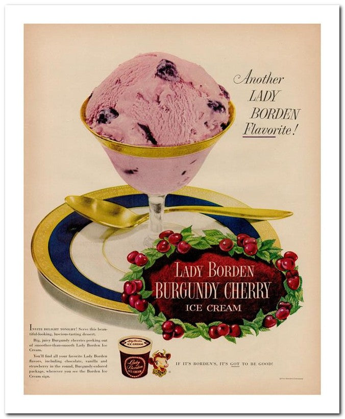 8x10 Vintage Ad 1951 Burgundy Cherry 02062501661