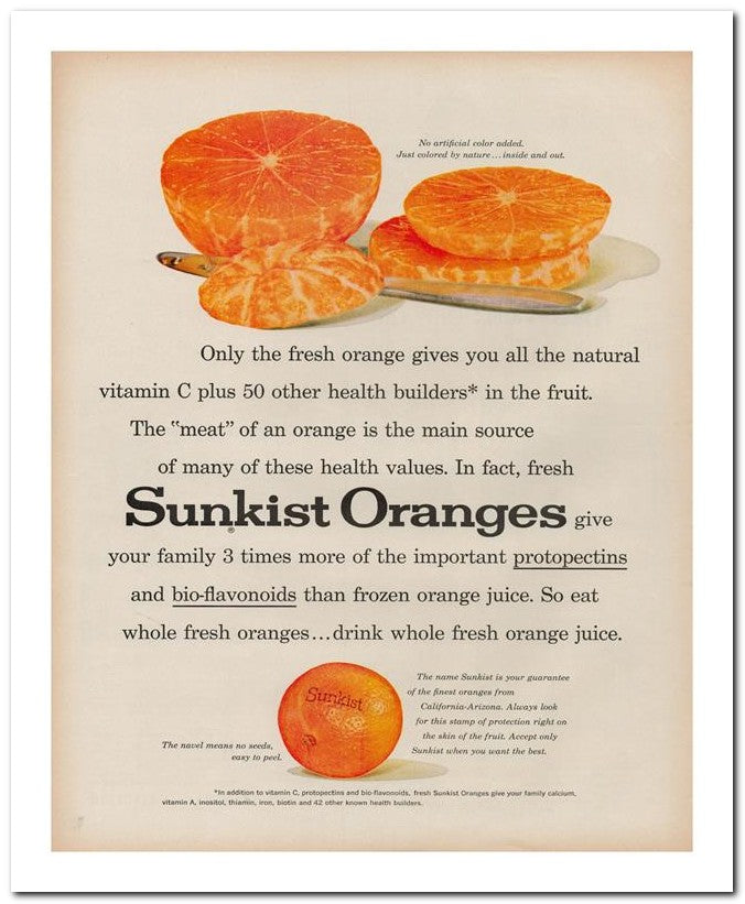 8x10 Vintage Ad 1960 Oranges 02062501677