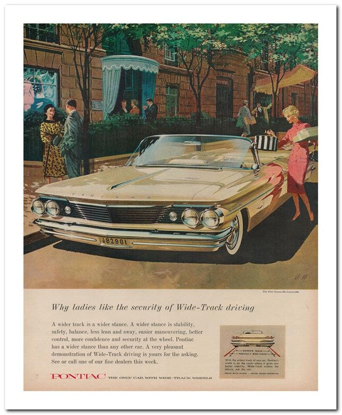 8x10 Vintage Ad 1960 Why Lad Ies Like The Security Of Wide Track 02062501683