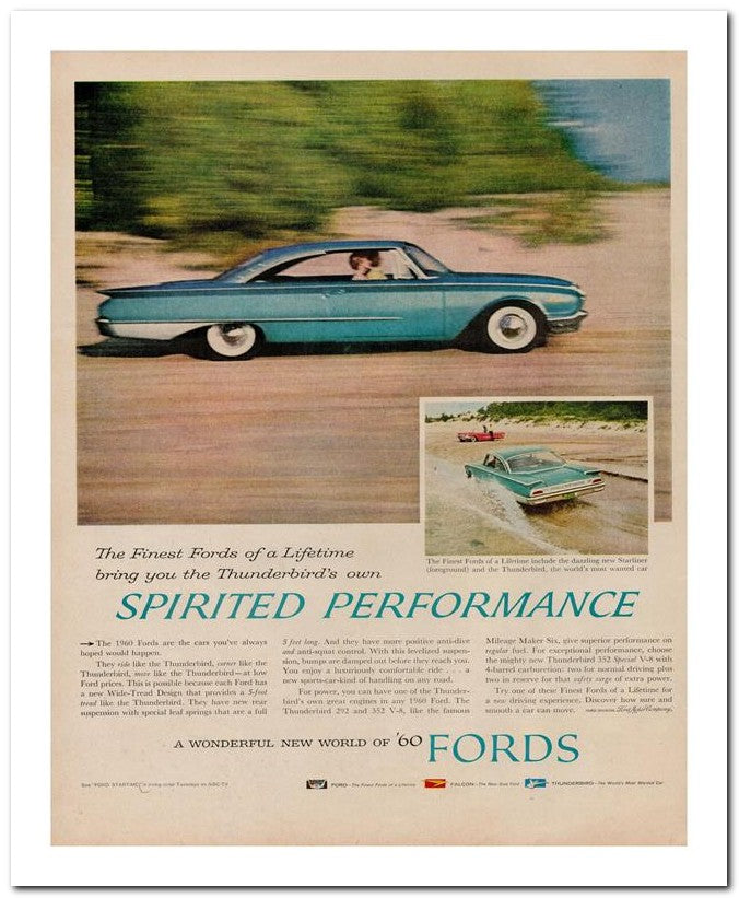 8x10 Vintage Ad 1960 Spirited Performance 02062501704