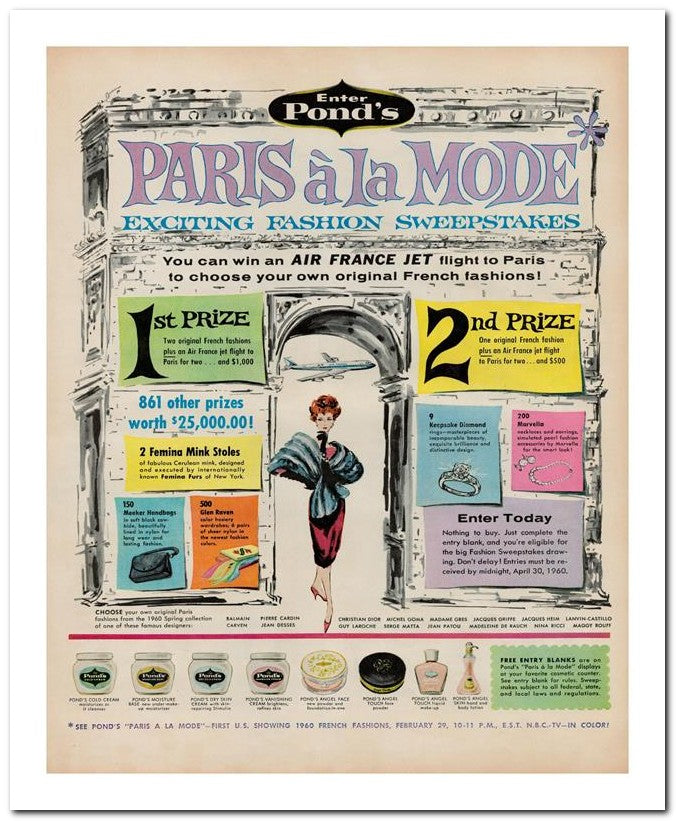 8x10 Vintage Ad 1960 Paris La Mode 02062501714