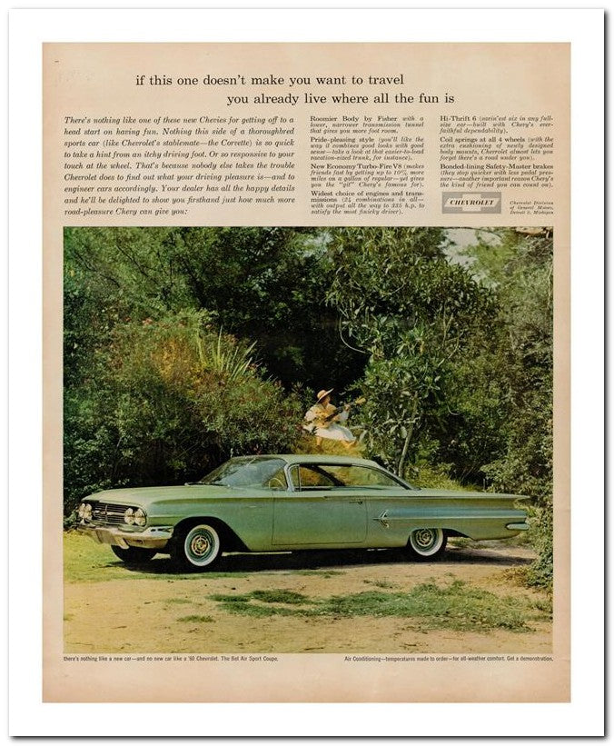 8x10 Vintage Ad 1960 If This One Doesn't Make You Want To Travel 02062501731