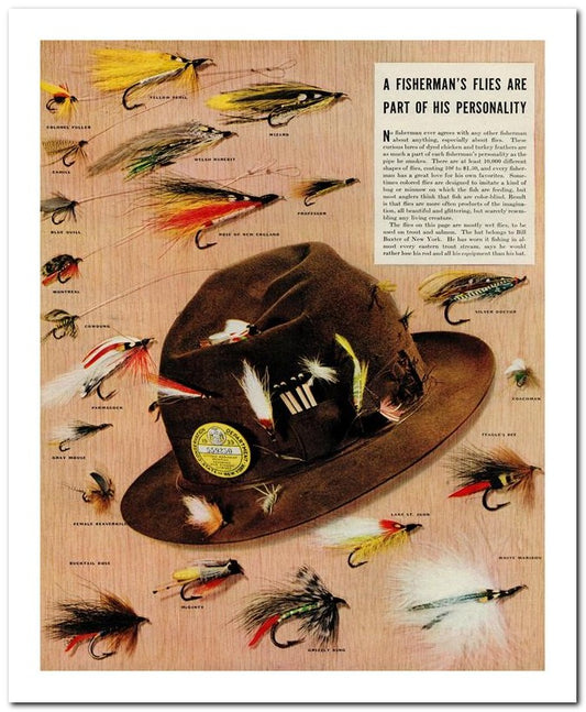 8x10 Vintage Ad 1939 A Fisherman's Flies Are 02062501751