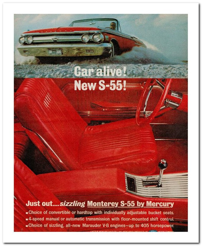 8x10 Vintage Ad 1962 Just Out Sizzling Monterey's 55 By Mercury 02062501763