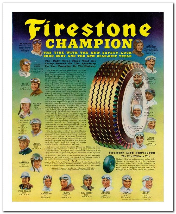 8x10 Vintage Ad 1939 Firestone 02062501806